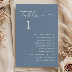 Invitation Tableau de placement de mariage élégant bleu pouss