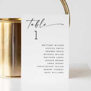 Invitation Tableau de placement de mariage minimaliste noir e