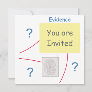 Invitation Tableau de preuves pour résoudre le crime mystère