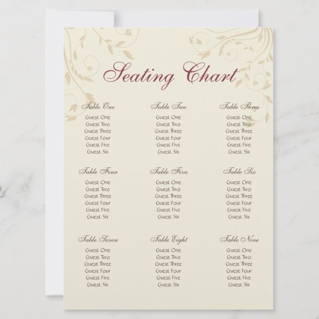 Invitation Tableau de Siège Fuschia Jonquils et Blé (Dos)