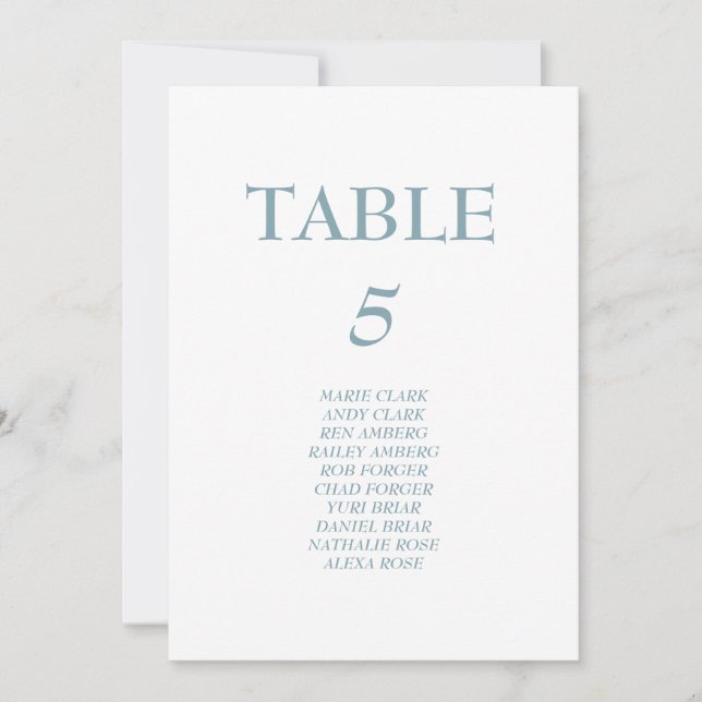 Invitation Tableau de sièges Mariage bleu (Devant)