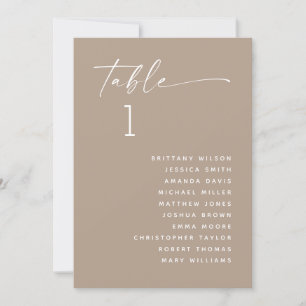 Invitation Tableau de sièges minimalistes pour Mariage Dusty