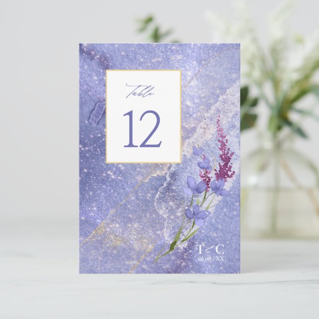 Invitation Tableau de texture du Mariage fleur sauvage n° Per (Debout devant)