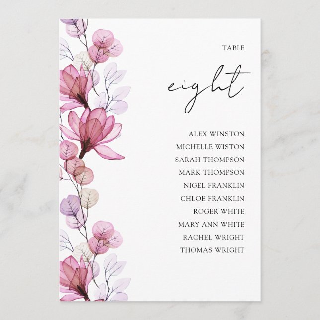 Invitation Tableau des numéros de la photo florale du Rose po (Devant)