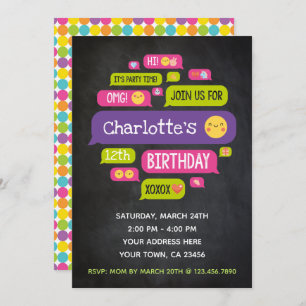 Invitation Tableau d'invitation d'anniversaire d'Emoji