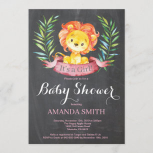 Invitation Tableau d'invitation de baby shower de lion de