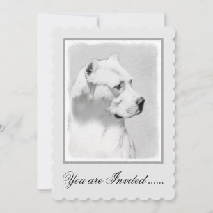 Invitation Tableau Dogo Argentino - Art Chien original