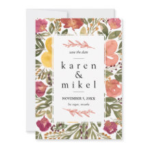 Tableau en fleurs botaniques Enregistrer la date I