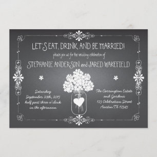 Invitation Tableau épousant l'invitation rustique de pot de