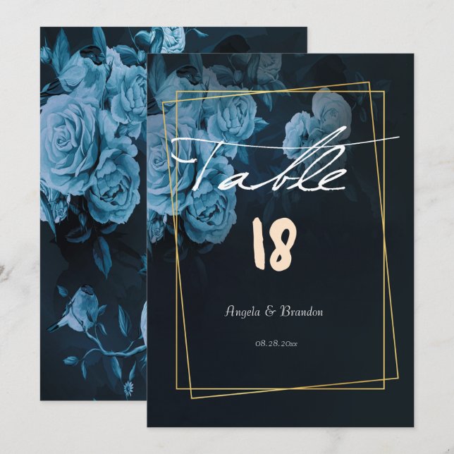Invitation Tableau Mariage géométrique simple et chic or (Devant / Derrière)