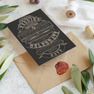 Invitation Tableau Mariage Typographie Moderne Vintage