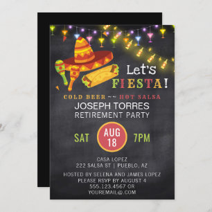 Invitation Tableau mexicain de partie de retraite de fiesta
