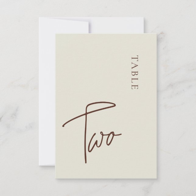 Invitation Tableau minimaliste beige 2 Numéro de tableau (Devant)