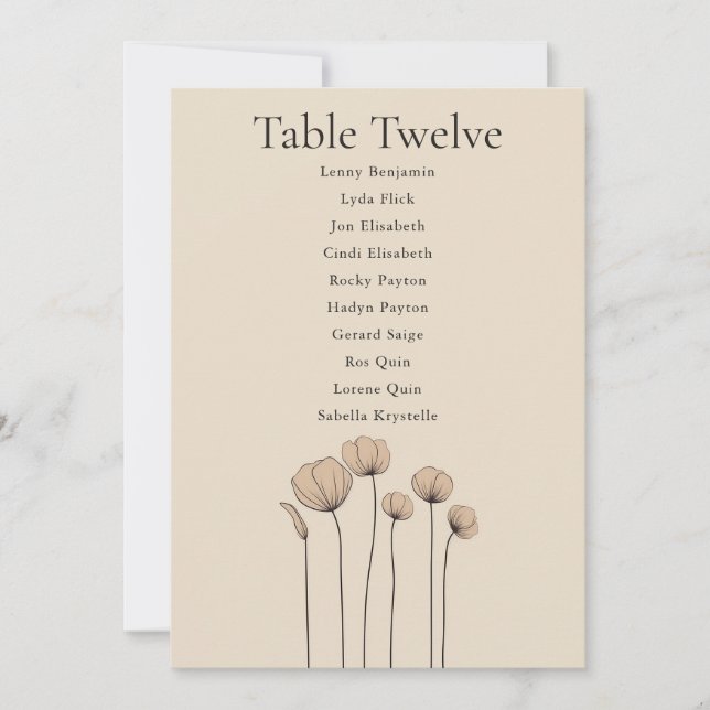 Invitation Tableau minimaliste des fleurs modernes (Devant)