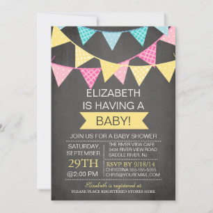 Invitation Tableau noir Baby shower neutre entre les sexes