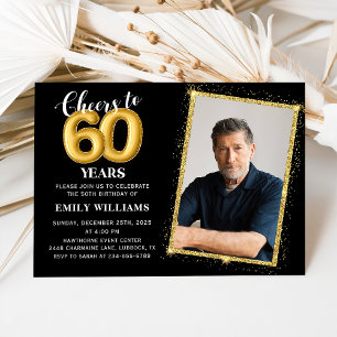 Invitation Tableau noir Ballons d'or 60e anniversaire Photo