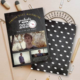 Invitation Tableau Noir Classe de 2026 Diplômés 3 Photo