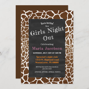 Invitation Tableau noir d'impression Giraffe