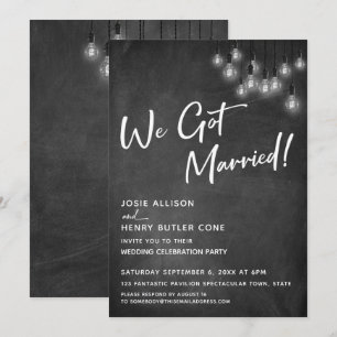 Invitation Tableau noir Edison Lumières Moderne Nous sommes m