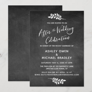 Invitation Tableau noir et célébration botanique après le mar