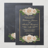 Tableau noir floral rustique | MARIAGE
