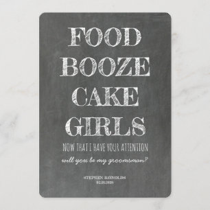 Invitation Tableau noir GROOMSMAN / BEST MAN Funny Propositio