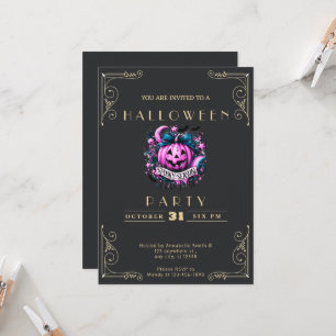 Invitation Tableau noir Halloween Saison effrayante en noir e