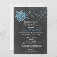 tableau noir hiver Neige bleu Baby shower Invitati