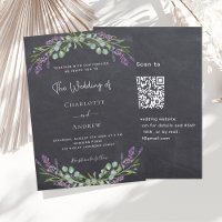 Tableau noir Lavender gris QR RSVP mariage de luxe