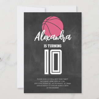 Invitation Tableau Noir Rose Basket Anniversaire