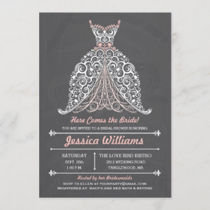 Invitation Tableau noir - Voici la mariée ! Shower de mariage