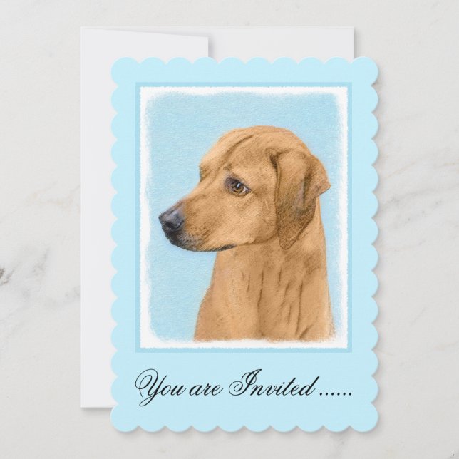 Invitation Tableau Rhodesian Ridgeback - Art Chien original (Devant)