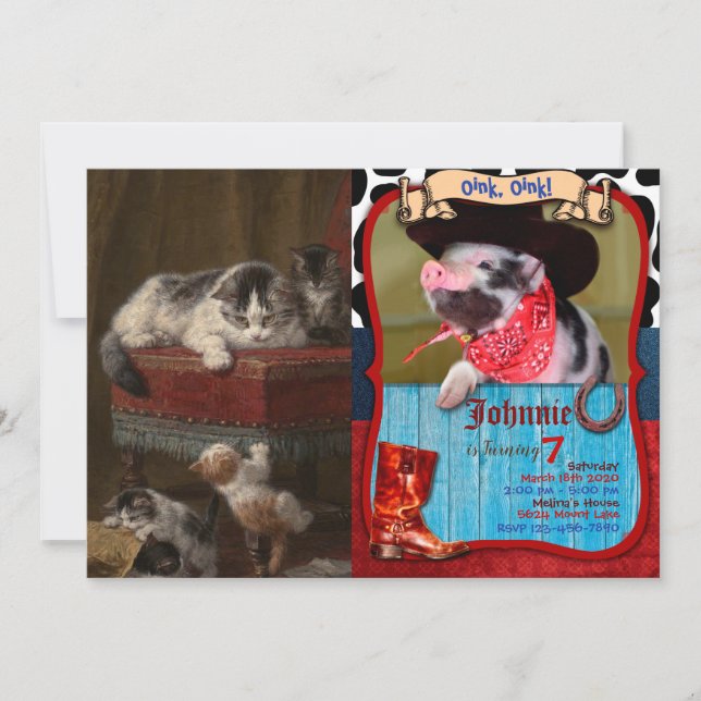 Invitation Tableaux De Chats Et De Chatons (Devant)