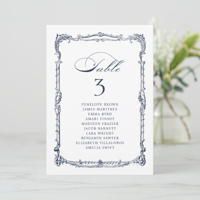 Invitation Tableaux de disposition de mariage classiques avec (Debout devant)
