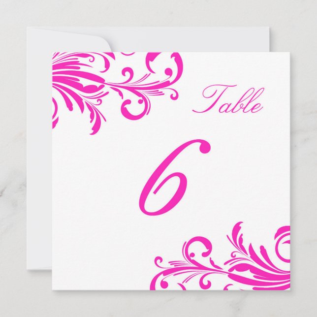 Invitation Tableaux tourbillons chic rose vif 6 (Devant)