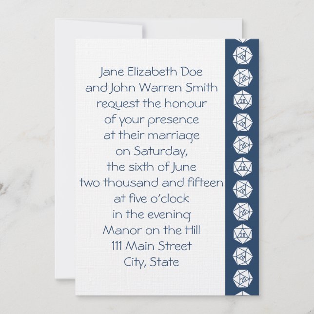 Invitation Tabletop Chic en carton d'invitation de mariage Na (Devant)