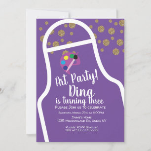 Invitation Tabliers à paillettes Art Fête d'anniversaire Pinc
