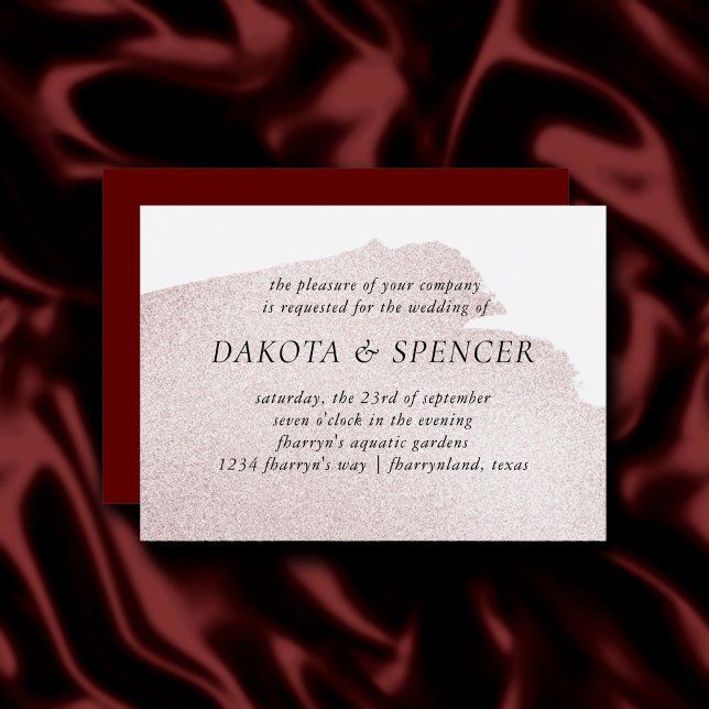 Invitation Tache rouge | Elégant Mariage d'aquarelle moderne (Créateur téléchargé)