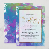 Taches de peinture colorées abstraites mariage or