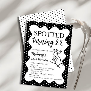Invitation Taches Tournant 22 Polka Dot Fête d'anniversaire 2