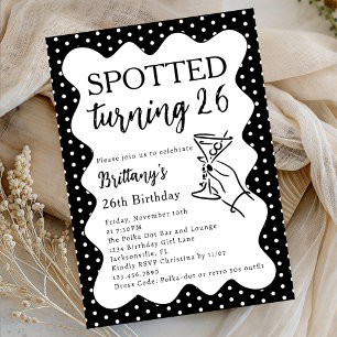 Invitation Taches Tournant 26 Anniversaire Polka Dot 26 ans F