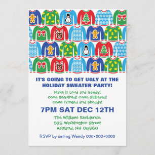 Invitation Tacky Holiday Sweater Party Ugly Sweater