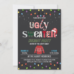 Invitation Tacky Ugly Christmas Holiday Sweater Party