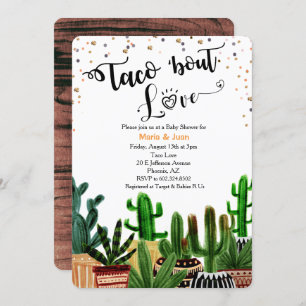 Invitation Taco à propos d'amour Cactus Baby shower Invitatio