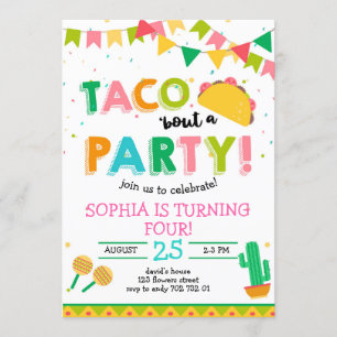Invitation Taco à propos de la fête Fille Fiesta Anniversaire