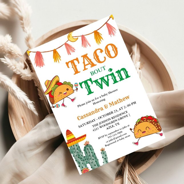 Invitation Taco à propos d'un bébé Baby shower mexicain jumea (Créateur téléchargé)