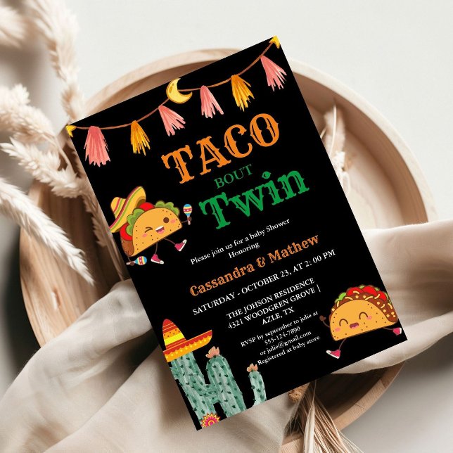 Invitation Taco à propos d'un bébé Baby shower mexicain jumea (Créateur téléchargé)