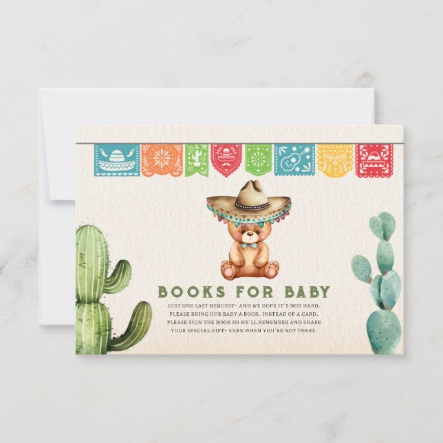 Invitation Taco Bear Livres pour bébé garçon Baby shower Fies (Devant)