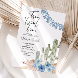 Invitation Taco bleu pastel à propos de l'amour Floral Shower