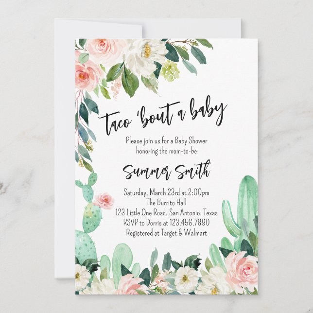 Invitation Taco Bout a Baby Baby shower (Devant)